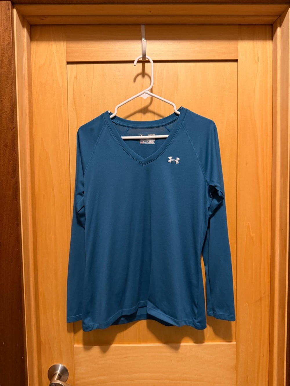 Under Armour Blue V-Neck HeatGear Long Sleeve Top